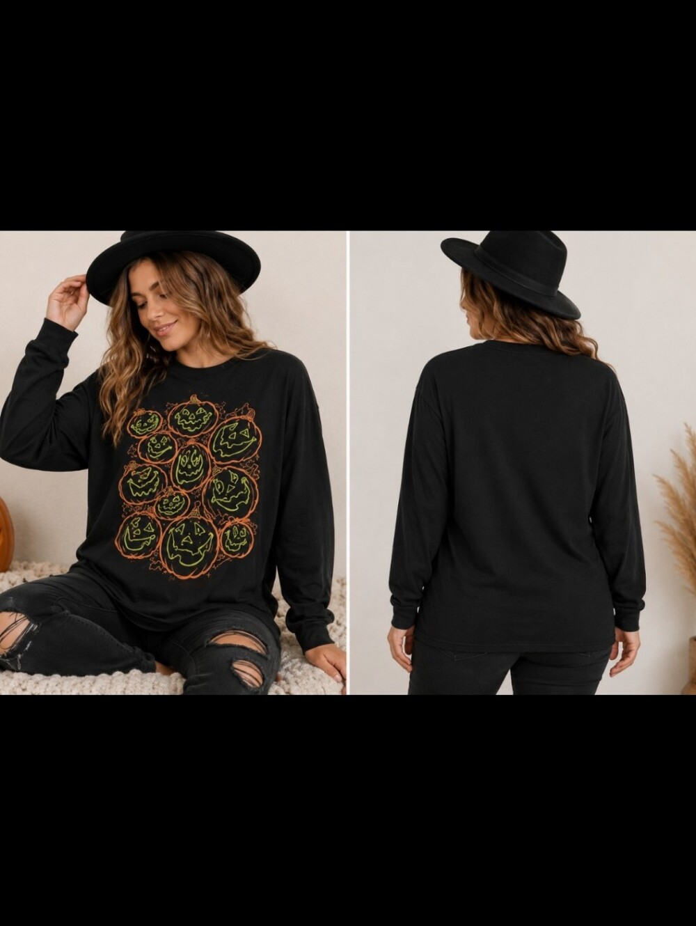 Hallmark~ Halloween Pumpkin Graphic Shirt | Vintage-Style Jack-O-Lantern Top XL